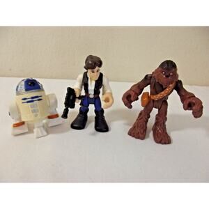 Lot of 3 Hasbro Star Wars Imaginext Mini Figures - Han Solo, Chewbacca & R2D2